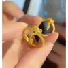 Designer Fashion Copper 24k Gold Plated Dragon Ring Open Justerbar 2024New Year Dragon Ring for Women Girls