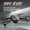 Novo drone S91 EVO com motor sem escova HD Câmera dupla Localização de fluxo óptico WIFI FPV Modo sem cabeça RC Brinquedos quadcopter dobráveis, perfeito para presente de ano novo