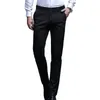 Men's Suits Men Suit Pants Spring Fall High Waist Slim Fit Wrinkle-free Stretchy Breathable Business Formal