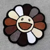 カーペットINS漫画の花の丸いカーペットアンチスリップチルドレンプレイグラウンドスモールプラッシュラグコーヒーテーブルラグリビングルーム装飾床マット