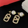 2023hoop Earings for Women 남자 디자이너 귀걸이 편지 스터드 패션 보석류 럭셔리 Dimond F Earring 925 Silver Boucles 목걸이 박스 New861