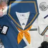 Zestawy odzieży japońskie uczennice Sailor Top Tie plisowana spódnica strój dla kobiet szkolna sukienka Cosplay Cosplay Japan Anime Girl Lady