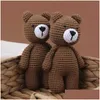 Autres arts et métiers Clogget fait à la main Ours en peluche en peluche en tricot doux cadeau doux pour garçons filles cadeau anniversaire 5 pouces goutte Dhkqd