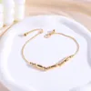 Anklets 1 st för kvinnor Bell Anklet Summer Beach Chain Gold Flower Zircon Armband Body Gifts 2024