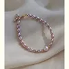 Braccialetti con ciondoli Minar Arrivo Ottone placcato oro reale 14K Bracciale con perline di perle d'acqua dolce di colore rosa viola per accessori casual da donna