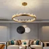 Chandeliers 2024 Modern LED Dimmable Ceiling Chandelier Bedroom Living Dinning Room Luminaire Black&White Crystal