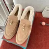 Chaussures décontractées vintage Charmes Walk Moccasins Femmes Loro Loafers Vérineuse robe en cuir chaussure hiver