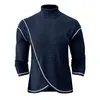 Men's T Shirts Comfy Fashion Stylish T-shirt Pullovers Slim Tees Tops Grid Texture Long Sleeves Autumn