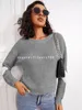 Women's Sweaters Heart Pattern Elbow Patchwork Casual Plus Size Crew Knit Spring Fall Winter Sweater Sweater