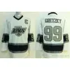 Заводской магазин Mens Los Angeles Kings 99 Wayne Gretzky Черный Фиолетовый Белый Желтый 100% сшитый дешевый хоккейный трикотаж лучшего качества 4741 1198 7052