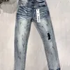 Jeans viola Jeans firmati da donna Qualità di fascia alta Motociclisti strappati in difficoltà Cargo in denim per uomo Donna Moda Uomo Pantaloni neri