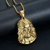 Anhänger Halsketten Hip Hop Strass Gepflastert Iced Out Gold Farbe Edelstahl JESUS PIECE Anhänger Halskette Für Männer Rapper Schmuck