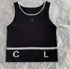 Anagram-utbredd kvinnor tankar camis bomullsblandning tank tops två c bokstäver designer kjolar yogakanal kanalklänning bra väst damer solid vintage t-shirt femme tidvatten