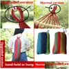 Hammocks Portable Hammock Outdoor Garden Sports Home Travel Cam Swing Canvas Stripe Hang Bed Double Single People Drop Delivery Furnit DHLPD