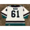 맞춤형 희귀 빈티지 2000-02 Ohl Rick Nash London Knights Hockey Jersey 자수 White Ed 또는 Number and Name Jerseys S-9191