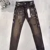 Jeans viola Jeans firmati da donna Qualità di fascia alta Motociclisti strappati in difficoltà Cargo in denim per uomo Donna Moda Uomo Pantaloni neri