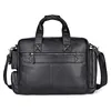 Briefcases Black Coffee Genuine Leather Executive Men Briefcase A4 15.6'' 14'' Laptop Messenger Bag Business Trip Travel Portfolio M7219