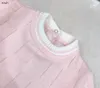 Merk baby jumpsuits mooie roze jongens meisjes bodysuit driedelig maat 66-90 brief jacquard pasgeboren baby gebreid kruippakje Jan20
