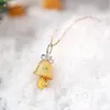 Nieuwe mode massief gouden echte gele diamanten klokken ketting voor kerstcadeau op maat gemaakte sieraden