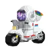 Block 1688 st mini Micro Space Astronaut Motorcykel byggstenar med LED -ljusmodell Diamond Bricks Toy For Boy Girl Friends Gifts