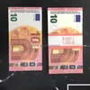 Copier de l'argent Taille 1: 2 Fournitures de fête festives Prop de qualité supérieure Euro 10 20 50 100 Jouets Faux billets Cash Ckgwu