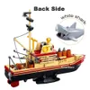 Blocks City Fishing Boat Vessel Trawlboat Model Building Blocks Set Pirate Ship Sea Fisher Figures Toys for Kids Birthday Gift