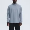 Lu Lu L New Hooded Sports Sweater Men's Long Sleeve Standing Neck Loose Fit Running Training Fitness Fashion Märke Kläder