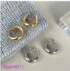 7cnw Stud Gold Hoop Earrings for Women Designer Half Moon Sphere Thick Chunky Ladies Stainless Steel Silver Earring 925 Jewelry Acc