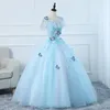 Robes de soirée bleu ciel longue sueur dentelle dame fille femmes princesse demoiselle d'honneur banquet performance robe robe