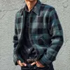 Autumn And Winter New Hot Selling Trends In Europe And America, Fashionable Lapel Plaid Long Sleeved Jacket Jacket, Men's Trend