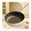 Panelas de titânio wok pan fritar menos fumaça panela não sticksuitable para todos os tipos de fogões vara ovo