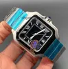 Quadratische Uhren 40mm Echter Edelstahl Mechanische Uhren Gehäuse Armband Mode Herrenuhr Männliche Armbanduhren Montre De Luxe
