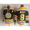 Retro Boston Throwback Bruins Hockey 8 Cam Neely Jersey 77 Ray Bourque CCM 75 Anniversary Vintage Classic Team Color Black White Yellow Brea 91 5500