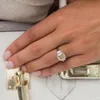 Ringe Jovovasmile gelbe Moissanit Ring 3Carat 9x8mm Kissen Original gelbes Weißgold 585 Moderinge für Frau Romantische Geschenke