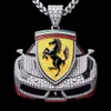 Factory Customized Iced Out Hiphop Car 100% Passed Diamond Tester S Sier VVS Moissanite Charms Pendant For Men