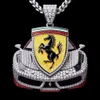 Voiture hip hop glacée personnalisée en usine, testeur de diamant 100% réussi, pendentif à breloques S Sier VVS Moissanite pour hommes