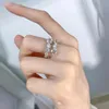 Trench 3.26cttw tous les anneaux Moissanite Gra femme diamant étincelant bande de mariage anniversaire bague de fiançailles bijoux en argent Sterling