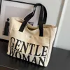 Totes Large Capacity 2023 New Spring Summer Versatile One Shoulder Shopping Bag Canvas Commuter Tote Letter Bag Gentle Woman