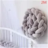 Bed Rails 1M2M Baby Bumper Infant Cradle Pillow Cushion Braid Knot Crib Protector Room Decor Tour De Lit Bebe Tresse Drop Delivery Kid Dhcoz