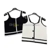 Lente Zomer Sport Top Dames Designer Knoopvest Sexy Mouwloze Sling Tops Ademende Gebreide Vesten