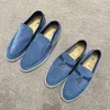 Zomerwandeling Heren Moccasins Casual schoenen Loroo Fashion Vintage Sandaal Luxurys Designer Loafer Tennis Bruin Lederen Piana Flat Dress Shoe Buiten Sneakers