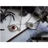 Hanger Kettingen Vintage Brons Turkse L Evil Devil Eyes Ketting Hanger Punk Bff Verklaring Steampunk Choker Voor Vrouwen Heks Gothic Dhzc8