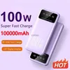 Mobiele telefoon Power Banks 100000 mAh 100 W Supersnel opladen Power Bank Draagbare oplader Batterij Powerbank voor iPhone Huawei Samsung Nieuw