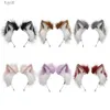 Party Hats Cute Cat Ears Headband Plush Animal Hair Band Halloween Party Hair Hoops Womens Anime Cosplay Headwear Fancy Props Hair Ornament YQ240120