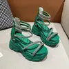 Sandalen Schoenen Voor Dames 2024 Mode Zomer Rits Dames Super Hoog (8cm-up) Casual Zapatos Mujer