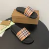 Man Designer Slide Woman Flat Flip Foam Runner Slipper Double Luxury Designer Shoe Rubber Slide Tazz Sandaler Summer Sandale Beach Shoe Loafer Stripe Plaid