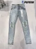 Herenjeans Designer Paarse merkjeans voor heren Dames Broek Paars Zomergat Hight Kwaliteit Borduren Jean Denim Broek Heren PaarsGRBW