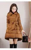 Trench da donna 2024 Inverno Donna Elegante viola A-line Parka con cintura Coreano Solido spesso caldo piumino Casual carino cappotti