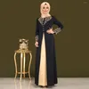 Ethnic Clothing Women Fashion Maxi Gilded Long Dress Golden Plating Casual Abaya Muslim Dresses Dubai Islamic