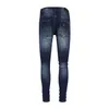 Herrenjeans Jeans Herren Frühling und Herbst Neue hochelastische niedrige Taille Slim Fit dehnbare koreanische Version trendige lässige Jugend gebrochenes Loch lange Füße